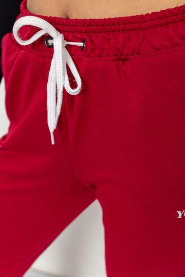Спорт штани жіночі двонитка, колір бордовий, 129R1466 | Зображення 4