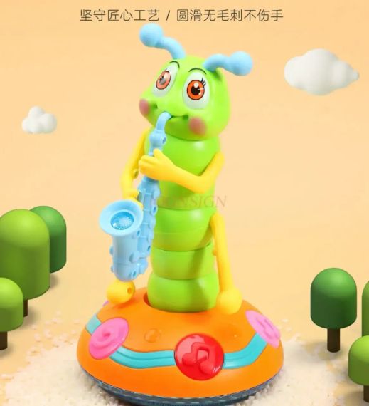 Детская музыкальная игрушка Гусеница-саксофонист 25 см, на батарейках, Music Twisted Worm | Зображення 5