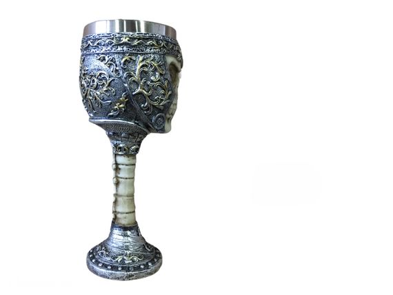 Бокал для вина з черепами — готичний келих із нержавіючої сталі та епоксидної смоли 200мл. | Зображення 1