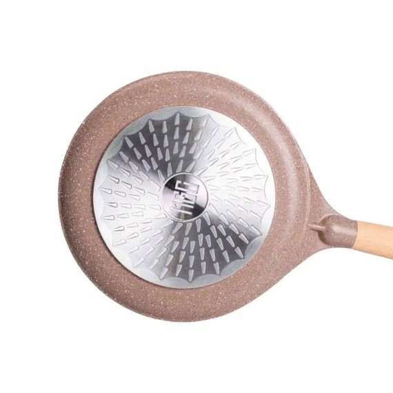 Алюмінієва млинцева сковорода з мармуровим антипригарним покриттям Ø 26 см, товсте дно MGC кавового кольору HP-4-429CO | Зображення 3