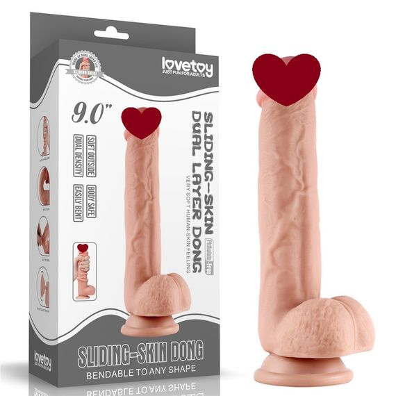 Фаллоимитатор - Sliding-Skin Dual Layer Dong 9" Flesh sexstyle