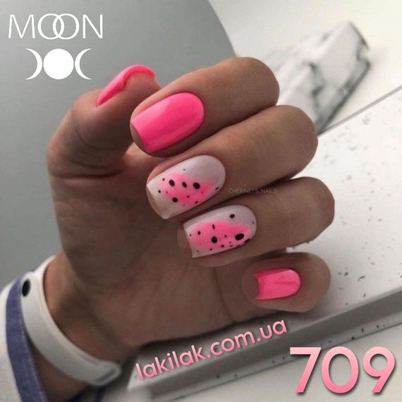 Гель-лак Moon Full Neon №709 рожевий насичений 8мл