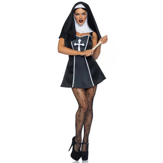 Костюм черниці Leg Avenue, L, Naughty Nun 2 предмети, чорний | Зображення 3