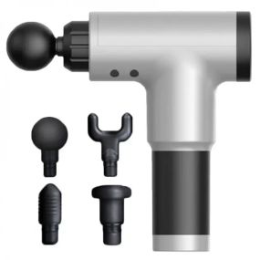 Портативный ручной массажер для тела Fascial Gun KH-320 черный, Мышечный ручной ударный массажер