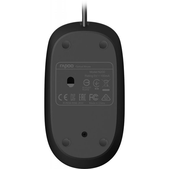 Мишка Rapoo N200 Black | Зображення 5