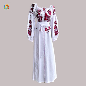 Платье Украинская вышиванка  556312310 цвет белый размер XL/XXL