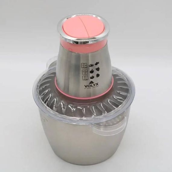 Измельчитель металлический чаша 3л 1600Вт VOLYYX Food Processor RS7315 Розовый