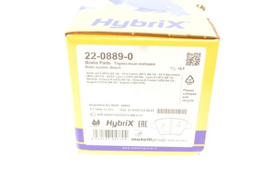 Колодки тормозные задние Audi A3 Skoda Octavia 03-13 SuperB VW Caddy Golf 07-15 Touran 03-15 22-0889-0 | Зображення 5