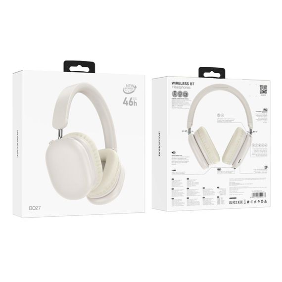Бездротові навушники BOROFONE BO27 Rhyme BT headphones Milky White | Зображення 3