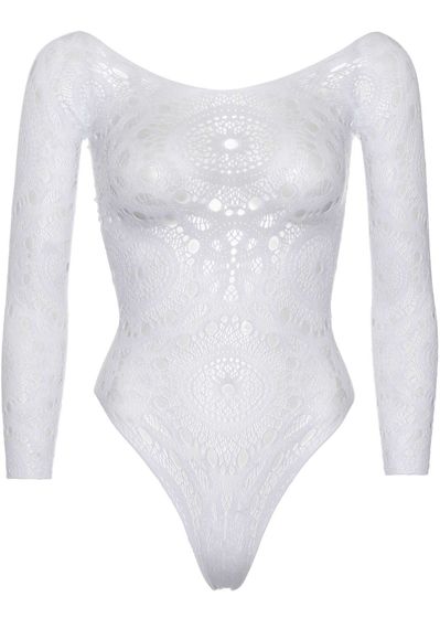 Боді-бодістокінг Leg Avenue Snap crotch thong back teddy Білий S/M | Зображення 2