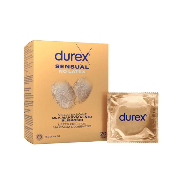 Презервативи Durex Sensual Latex Free 20 шт — безлатексні поліізопренові, змащені, Easy-On, природне відчуття | Зображення 1