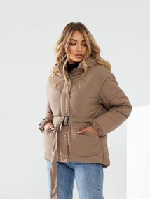 Куртка з поясом, арт. 332, кава