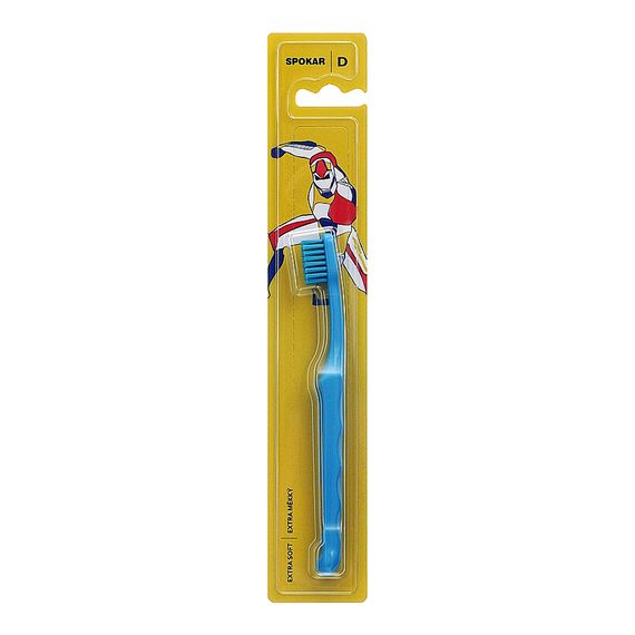 Дитяча зубна щітка Spokar 3432 D UltraSoft (ультра-м'яка) від 0 до 6 років, діаметр щетинок 0,10мм., синій з синім