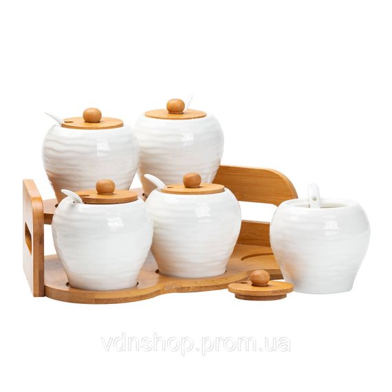 Набір банок для сипучих продуктів з 5 штук по 250 мл порцелянаовий HP1253 HP1253 | Зображення 3