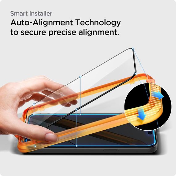 Скло захисне Spigen Apple iPhone 15 Plus Glas.tR AlignMaster FC Black (2P) (AGL06886) | Зображення 6