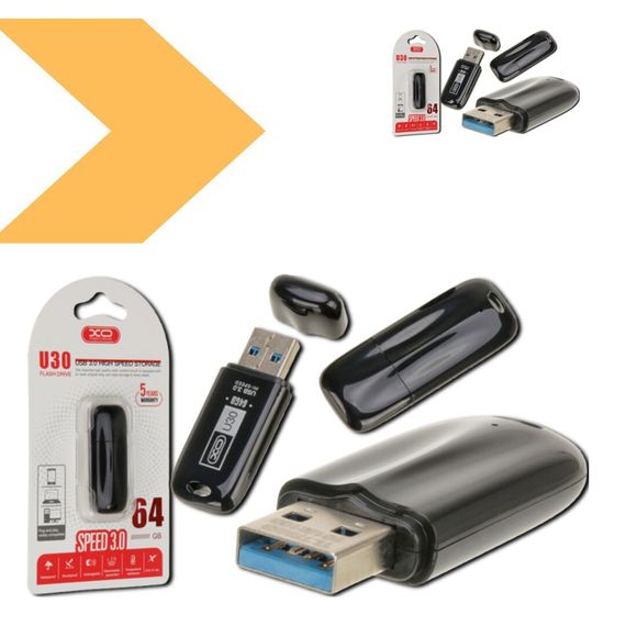 Флеш-пам'ять XO U30 USB 3.0 64Gb чорна (MAW-41342_414) | Зображення 1