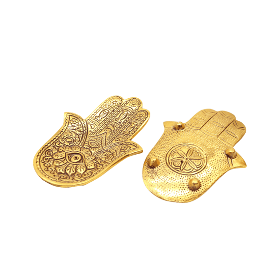 Підставка для пахощів алюмінієва Хамса золотиста 13 см Без бренду 5056368340840 | Зображення 1