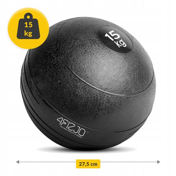 Слембол (медичний м'яч) для кросфіту 4FIZJO Slam Ball 15 кг Black (P-5907739315458) | Зображення 3
