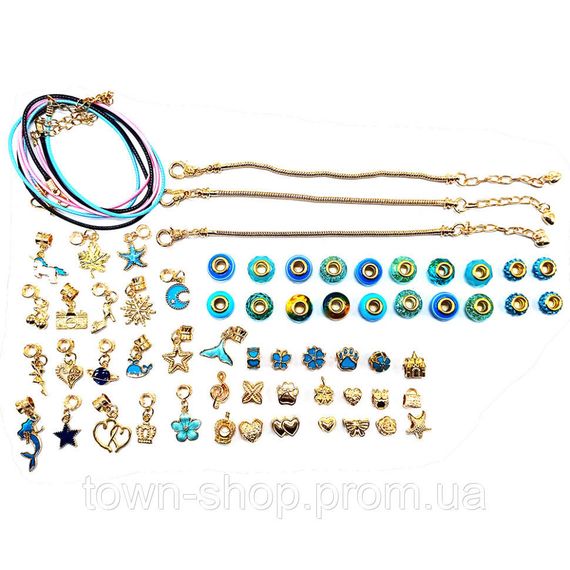 Набор для создания браслетов Pandora THE BEST GOLD(Blue) с подвесками | Зображення 1
