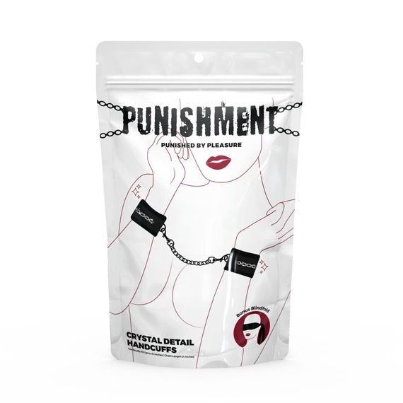 Наручники Punishment Crystal Detail Handcuffs Черные One Size | Зображення 2