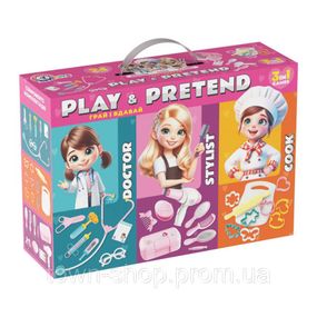 Детский игровой подарочный набор 3 в 1 "Play&pretend" 2277TXK врач, стилист, повар
