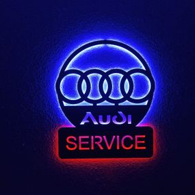 Панно декоративная картина на стену Audi SERVICE LED подсветка 490х600 acr-p000147