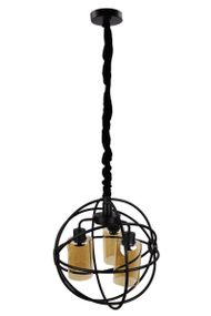 Люстра підвісна LOFT на 3 лампочки 25038 Чорний 50-100х40х40 см.