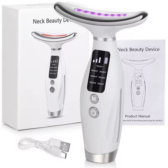 7в1 LED Масажер для шиї та обличчя з підігрівом NeckLift Pro — Антивіковий ліфтинг + 7 кольорів світлотерапії | Зображення 3