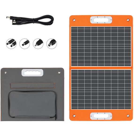 Портативна сонячна панель TSP-18V-60W Monocrystalline PD45W+QC3.0 (1USB-A/1C) Black | Зображення 1