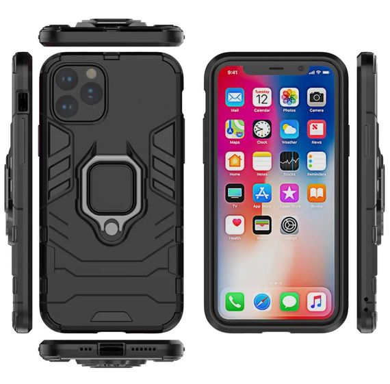 Чехол бампер Primolux Ring Armor для Apple iPhone 11 Pro Max - Black | Зображення 4