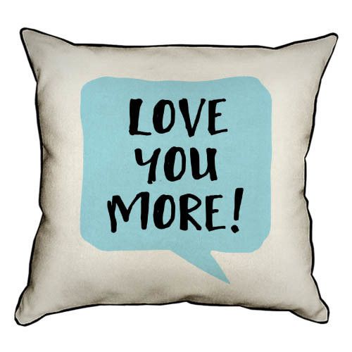 Подушка с мешковины Love you more! 45x45 см (45PHB_17L016_WH)