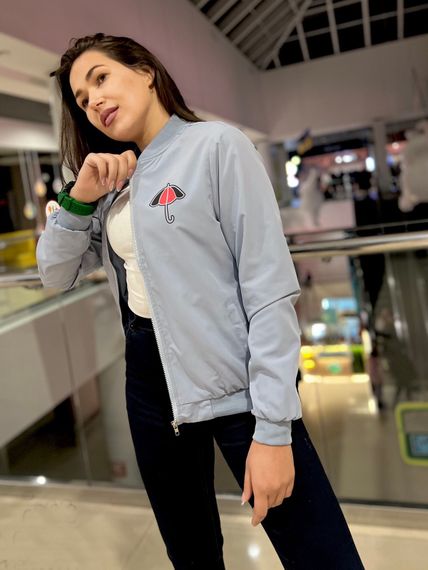 Женская весенняя ветровка из плащевки ZO0803 размер L, цвет серый