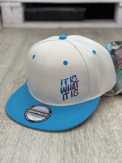 Кепка снепбек (Snapback) What it is Кремовий з блакитним 56-61р (9107)