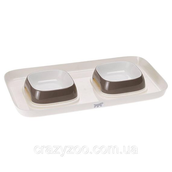 Миски на підставці для собак та котів Ferplast Glam Tray Extra Small пластикові сірі 40x23x4.5 см 400 мл 71908321 | Зображення 1