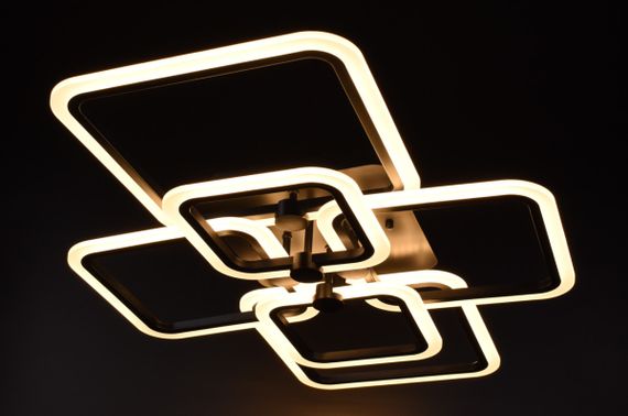 Люстра світлодіодна стельова LED світильник для квартири на стелю лед з пультом 25988 Чорний 12х59х80 см. | Зображення 2