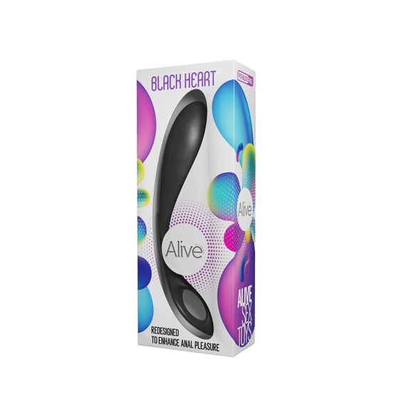 Анальний стимулятор Alive Black Heart Teal Black, макс. діаметр 3,6 см | Зображення 2
