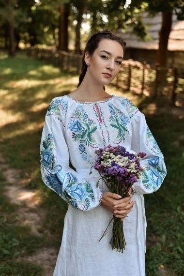 Платье  вышиванка взрослое лен длинное | Зображення 4