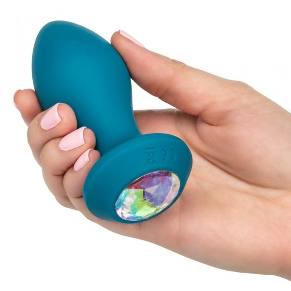 Анальная пробка с вибрацией Vibrating Crystal Probe Голубая California Exotic Sex Aura | Зображення 5
