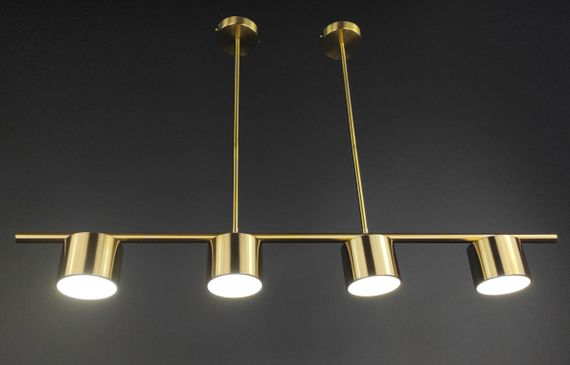 Люстра світлодіодна стельова LED світильник для квартири на стелю лед 27719 Латунь 33-63х10х100 см. | Зображення 4