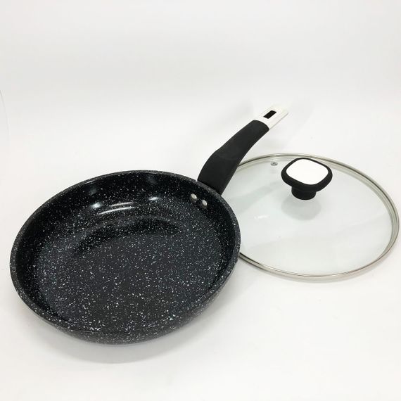 Сковорода UNIQUE UN-5114 22 см із кришкою граніт світлий багатошарове покриття | Зображення 5