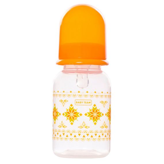 Бутылочка для кормления с силиконовой соской 1400_помаранчевий 125 мл