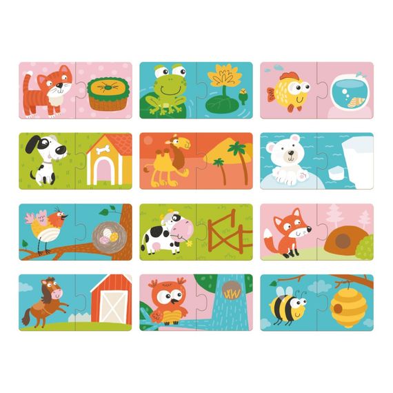 Детский пазл Зверята и их домики DoDo 300117, 24 детали | Зображення 2