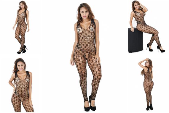 БодіСтокінг (Боді комбінезон Сітка) Babydoll 44 Чорний W228 | Зображення 6