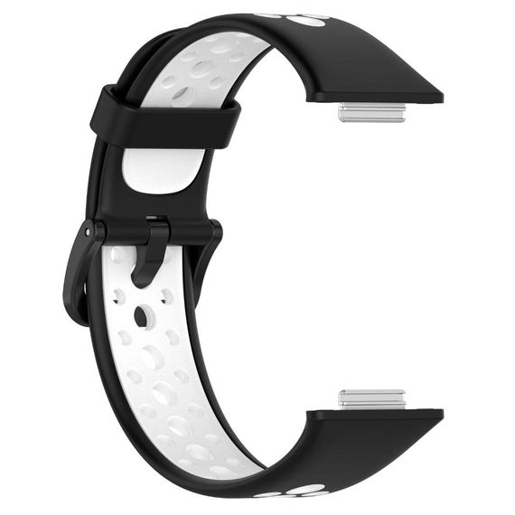 Силіконовий ремінець Primolux Perfor Classic для смарт-годинника Huawei Watch Fit 2- Black&White | Зображення 2