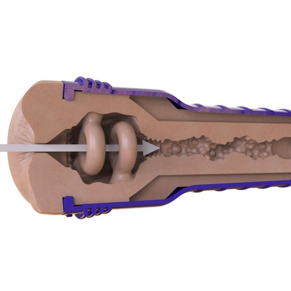 Мастурбатор-попка Fleshlight Boost Blast Female Light Medium Flesh, плаваючі кільця Turbo Tech | Зображення 4