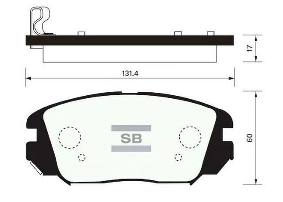 Колодки передні гальмівні Sonata (NF), Hi-Q (SP1182) (58101-3KA20) | Зображення 2