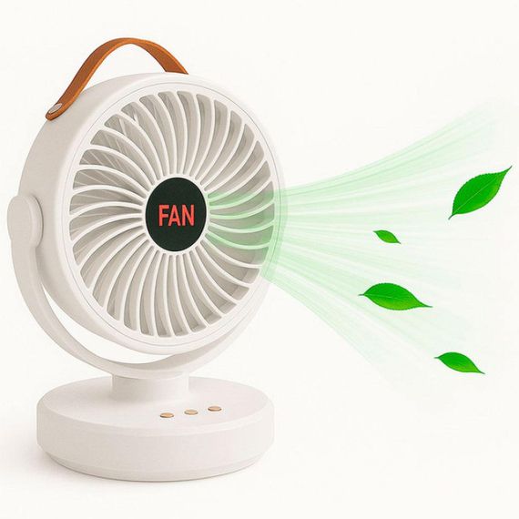 Акумуляторний міні вентилятор VU-05/FS-25 з поворотом / Вентилятор Mini fan з LED-підсвічуванням та USB | Зображення 1