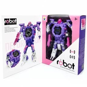 Детские электронные часы-трансформер Robot Watch 2в1 фиолетовые