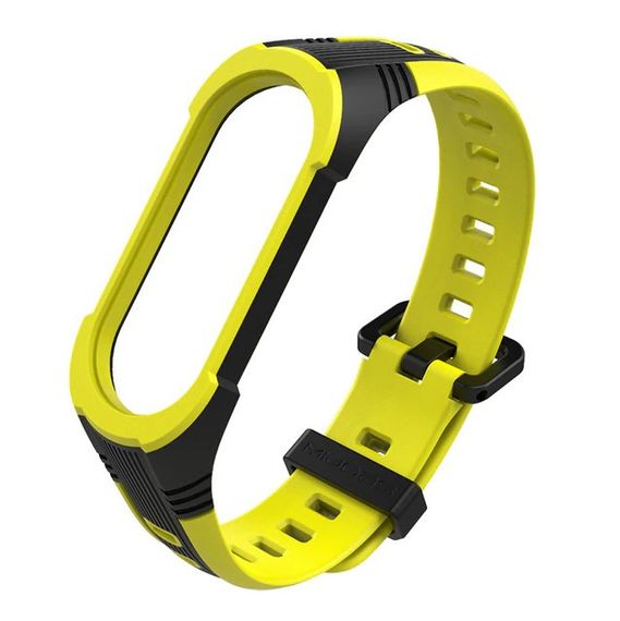 Силіконовий ремінець Primo Mijobs Perfor Classic для фітнес браслета Xiaomi Mi Smart Band 5 - Black-Yellow | Зображення 1