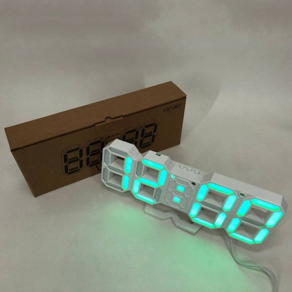 Часы настольные электронные VST-883 LED с будильником и термометром, умные настольные часы | Зображення 8